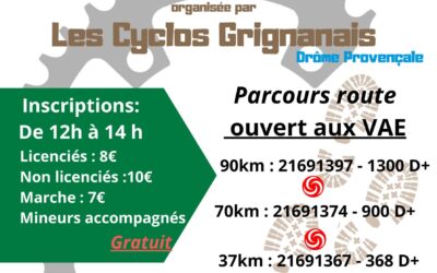 Randonnée du Pays de Grignan – Samedi 11 octobre 2025 – SALLES-SOUS-BOIS (26)