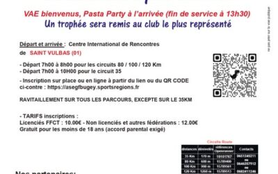La Villibadoise – 6 juin 2026 – SAINT-VULBAS (01)