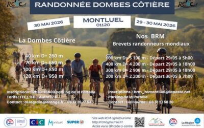 Randonnée Dombes Côtière – Samedi 30 mai 2026 – MONTLUEL (01)