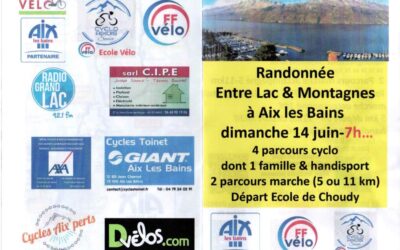 Randonnée entre Lac et Montagnes – Dimanche 14 juin 2026 – AIX-LES-BAINS (73)