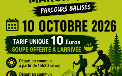 Randonnée diurne et nocturne Marche, VTT – Samedi 10 octobre 2026 – SILLINGY (74)