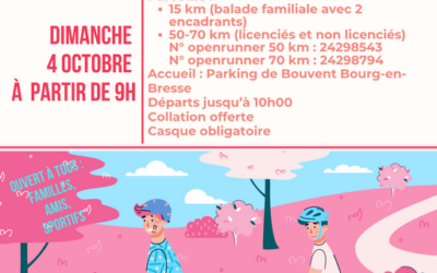 Tous à vélo pour octobre rose – Dimanche 4 octobre 2026 – BOURG-EN-BRESSE (01)